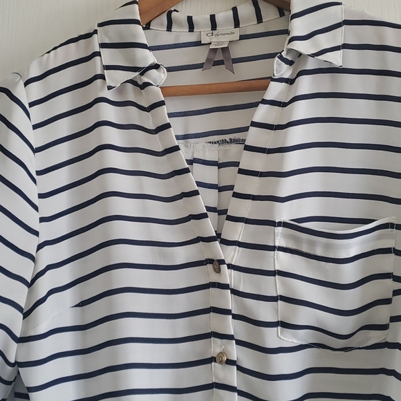 Dynamite navy and white striped blouse - Picture 5 of 6